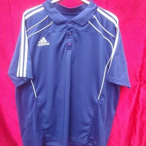 Mens Blue Adidas Climalite Short Sleeve Shirt